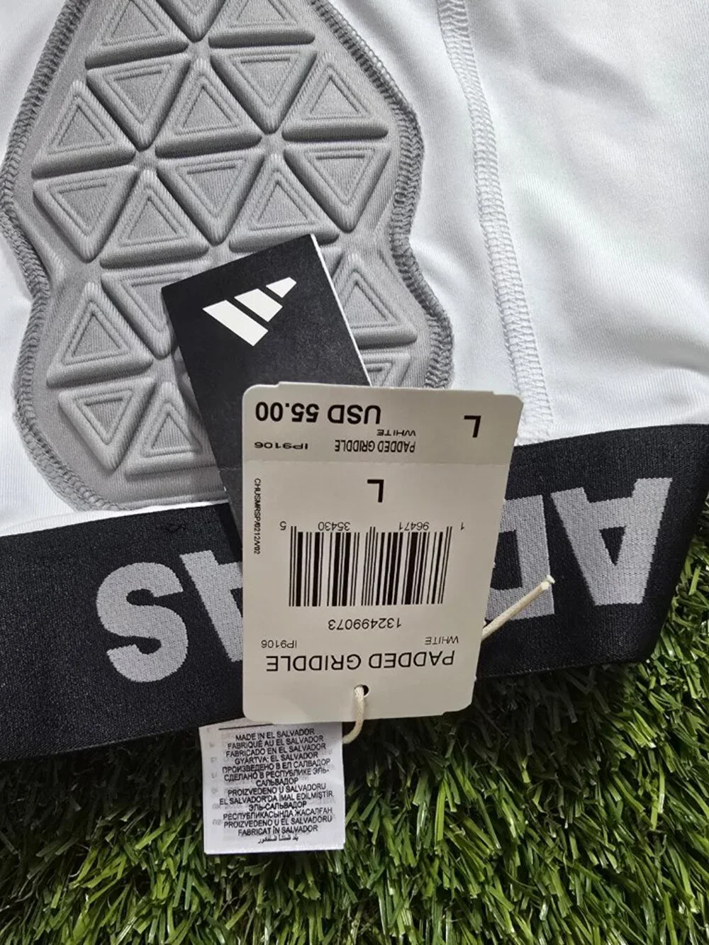 adidas Men's Padded 5-Pad Soft Pad Football Girdle White Black IP9106 Sz (L-XL)